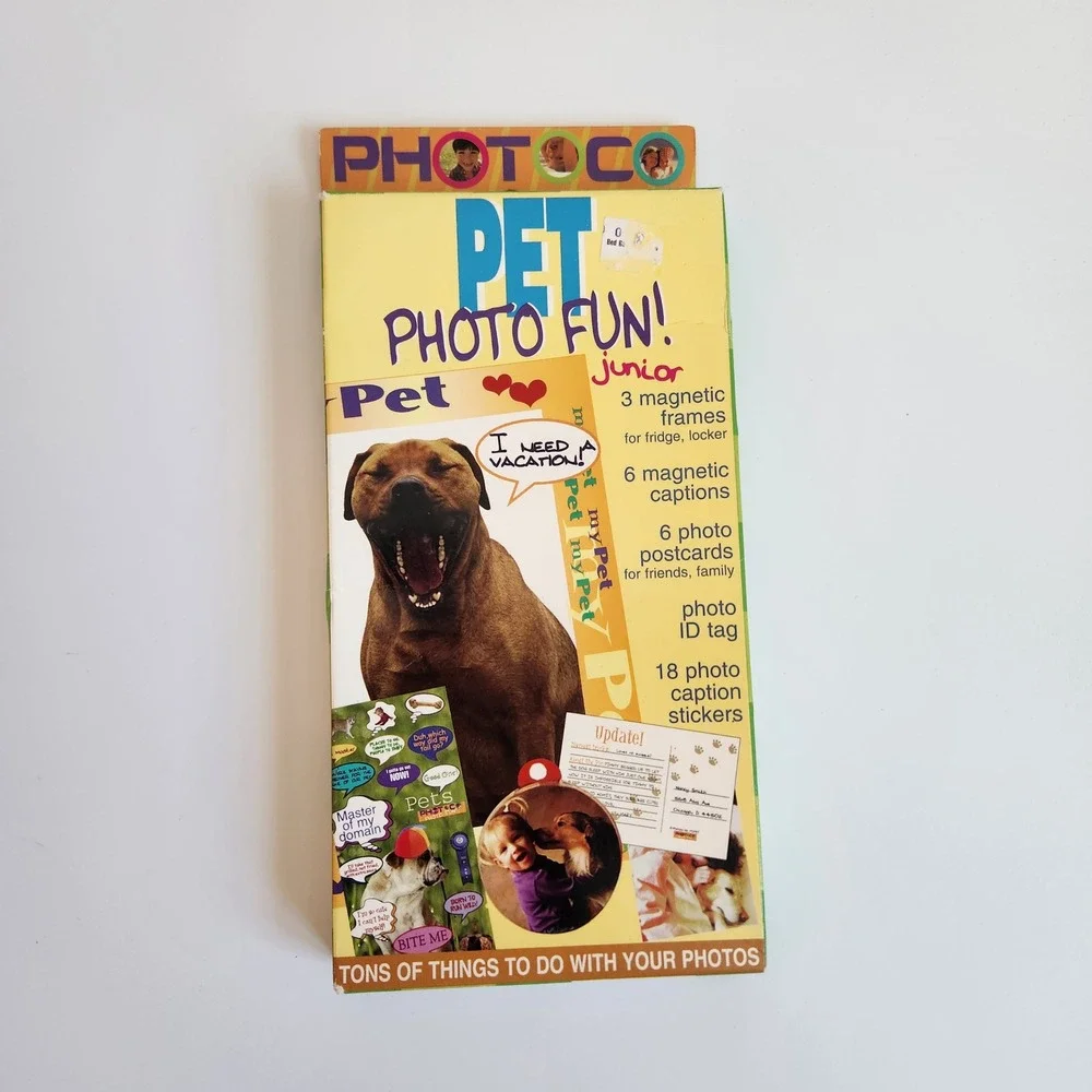 Vintage Photoco‎ Inc Pet Photo Fun Junior Activity Kit Magnets Stickers NEW